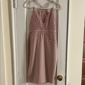 Iris Dusty Pink Lacey Dress